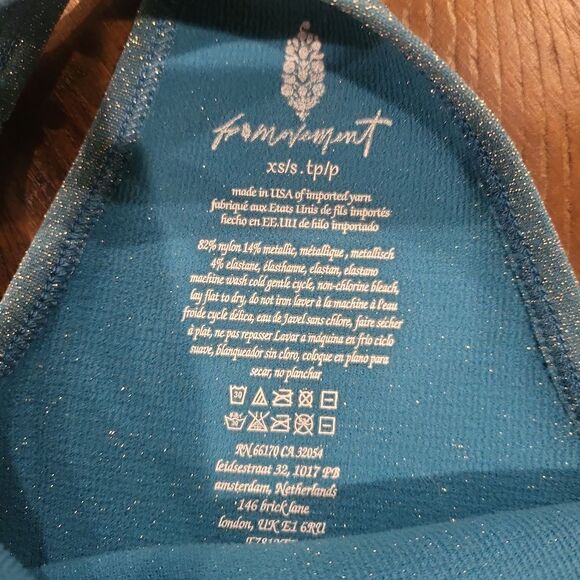 Free People Happiness Runs Tank in Lurex Blue XS/S - Picture 5 of 6